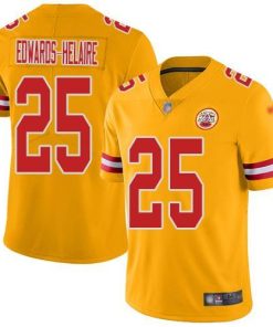Nike Chiefs #25 Clyde Edwards-Helaire Gold Men's Stitched NFL Limited Inverted Legend Jersey