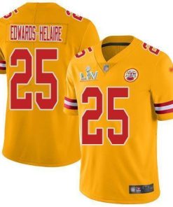 Nike Chiefs #25 Clyde Edwards-Helaire Gold Men's Super Bowl LV Bound Stitched NFL Limited Inverted Legend Jersey