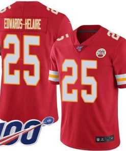 Nike Chiefs #25 Clyde Edwards-Helaire Red Team Color Men's Stitched NFL 100th Season Vapor Untouchable Limited Jersey