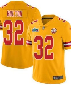 Nike Chiefs #32 Nick Bolton Gold Super Bowl LVII Patch Men's Stitched NFL Limited Inverted Legend Jersey