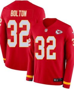 Nike Chiefs #32 Nick Bolton Red Team Color Men's Stitched NFL Limited Therma Long Sleeve Jersey