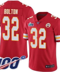 Nike Chiefs #32 Nick Bolton Red Team Color Super Bowl LVII Patch Men's Stitched NFL 100th Season Vapor Limited Jersey