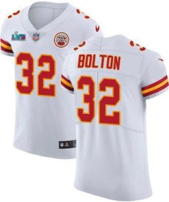 Nike Chiefs #32 Nick Bolton White Super Bowl LVII Patch Men's Stitched NFL Vapor Untouchable Elite Jersey