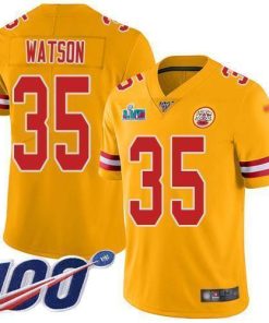 Nike Chiefs #35 Jaylen Watson Gold Super Bowl LVII Patch Men's Stitched NFL Limited Inverted Legend 100th Season Jersey
