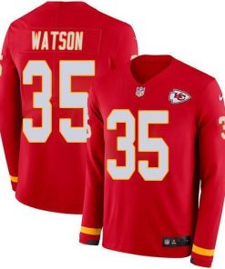 Nike Chiefs #35 Jaylen Watson Red Team Color Men's Stitched NFL Limited Therma Long Sleeve Jersey