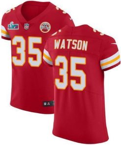 Nike Chiefs #35 Jaylen Watson Red Team Color Super Bowl LVII Patch Men's Stitched NFL Vapor Untouchable Elite Jersey