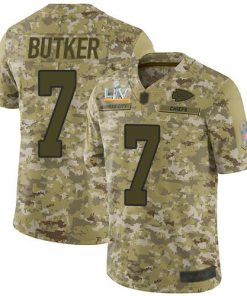 Nike Chiefs #7 Harrison Butker Camo Men's Super Bowl LV Bound Stitched NFL Limited 2018 Salute To Service Jersey