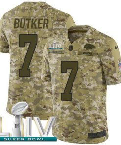 Nike Chiefs #7 Harrison Butker Camo Super Bowl LIV 2020 Men's Stitched NFL Limited 2018 Salute To Service Jersey