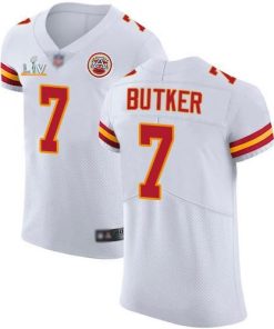 Nike Chiefs #7 Harrison Butker White Men's Super Bowl LV Bound Stitched NFL New Elite Jersey