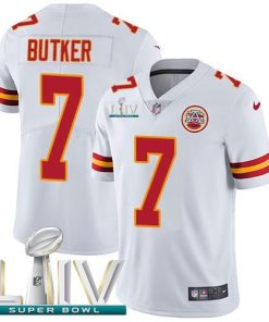 Nike Chiefs #7 Harrison Butker White Super Bowl LIV 2020 Men's Stitched NFL Vapor Untouchable Limited Jersey