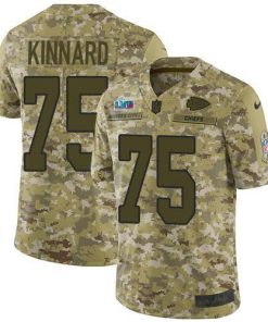Nike Chiefs #75 Darian Kinnard Camo Super Bowl LVII Patch Men's Stitched NFL Limited 2018 Salute To Service Jersey