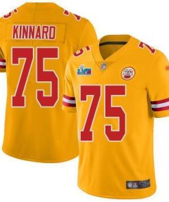 Nike Chiefs #75 Darian Kinnard Gold Super Bowl LVII Patch Men's Stitched NFL Limited Inverted Legend Jersey