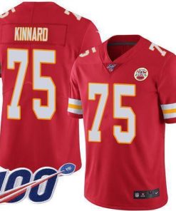 Nike Chiefs #75 Darian Kinnard Red Team Color Men's Stitched NFL 100th Season Vapor Limited Jersey