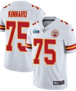 Nike Chiefs #75 Darian Kinnard White Super Bowl LVII Patch Men's Stitched NFL Vapor Untouchable Limited Jersey