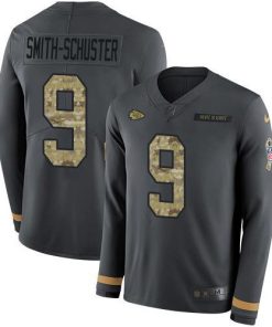 Nike Chiefs #9 JuJu Smith-Schuster Anthracite Salute To Service Men's Stitched NFL Limited Therma Long Sleeve Jersey