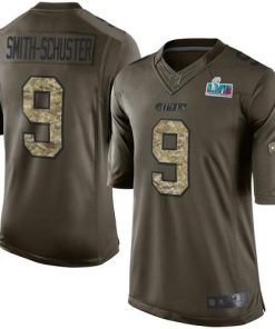 Nike Chiefs #9 JuJu Smith-Schuster Green Super Bowl LVII Patch Men's Stitched NFL Limited 2015 Salute To Service Jersey