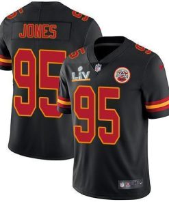 Nike Chiefs #95 Chris Jones Black Men's Super Bowl LV Bound Stitched NFL Limited Rush Jersey