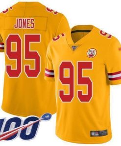 Nike Chiefs #95 Chris Jones Gold Men's Stitched NFL Limited Inverted Legend 100th Season Jersey