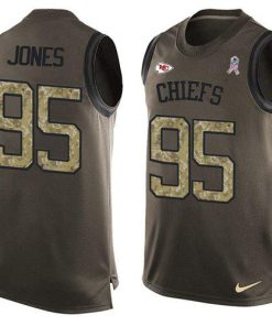 Nike Chiefs #95 Chris Jones Green Men's Stitched NFL Limited Salute To Service Tank Top Jersey