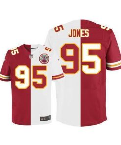 Nike Chiefs #95 Chris Jones Red/White Men's Stitched NFL Elite Split Jersey