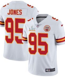 Nike Chiefs #95 Chris Jones White Men's Super Bowl LV Bound Stitched NFL Vapor Untouchable Limited Jersey