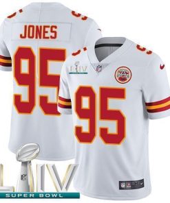 Nike Chiefs #95 Chris Jones White Super Bowl LIV 2020 Men's Stitched NFL Vapor Untouchable Limited Jersey