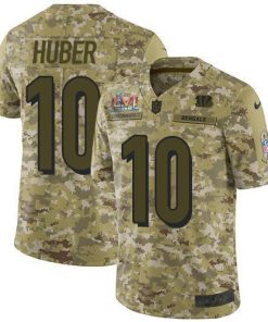Nike Cincinnati Bengals #10 Kevin Huber Camo Super Bowl LVI Patch Men's Stitched NFL Limited 2018 Salute To Service Jersey Men's