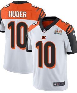 Nike Cincinnati Bengals #10 Kevin Huber White Super Bowl LVI Patch Men's Stitched NFL Vapor Untouchable Limited Jersey Men's