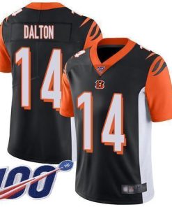 Nike Cincinnati Bengals #14 Andy Dalton Black Team Color Men's Stitched NFL 100th Season Vapor Limited Jersey Men's