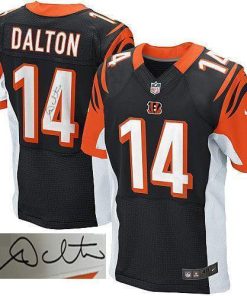 Nike Cincinnati Bengals #14 Andy Dalton Black Team Color Men's Stitched NFL Elite Autographed Jersey Men's