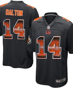 Nike Cincinnati Bengals #14 Andy Dalton Black Team Color Men's Stitched NFL Limited Strobe Jersey Men's