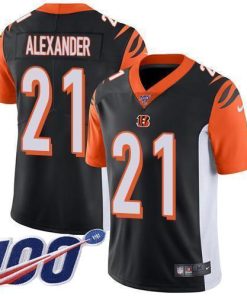 Nike Cincinnati Bengals #21 Mackensie Alexander Black Team Color Men's Stitched NFL 100th Season Vapor Untouchable Limited Jersey Men's