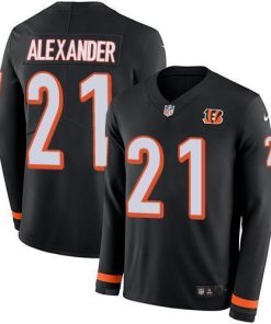 Nike Cincinnati Bengals #21 Mackensie Alexander Black Team Color Men's Stitched NFL Limited Therma Long Sleeve Jersey Men's