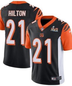 Nike Cincinnati Bengals #21 Mike Hilton Black Team Color Super Bowl LVI Patch Men's Stitched NFL Vapor Untouchable Limited Jersey Men's