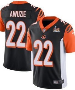 Nike Cincinnati Bengals #22 Chidobe Awuzie Black Team Color Super Bowl LVI Patch Men's Stitched NFL Vapor Untouchable Limited Jersey Youth