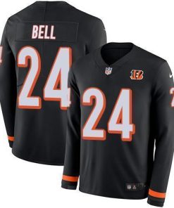 Nike Cincinnati Bengals #24 Vonn Bell Black Team Color Men's Stitched NFL Limited Therma Long Sleeve Jersey Men's