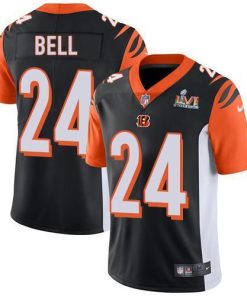 Nike Cincinnati Bengals #24 Vonn Bell Black Team Color Super Bowl LVI Patch Men's Stitched NFL Vapor Untouchable Limited Jersey Men's