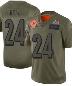 Nike Cincinnati Bengals #24 Vonn Bell Camo Super Bowl LVI Patch Men's Stitched NFL Limited 2019 Salute To Service Jersey Men's