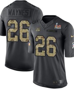 Nike Cincinnati Bengals #26 Trae Waynes Black Team Color Super Bowl LVI Patch Men's Stitched NFL Limited Therma Long Sleeve Jersey Men's