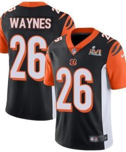 Nike Cincinnati Bengals #26 Trae Waynes Black Team Color Super Bowl LVI Patch Men's Stitched NFL Vapor Untouchable Limited Jersey Men's