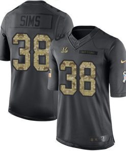 Nike Cincinnati Bengals #38 LeShaun Sims Black Men's Stitched NFL Limited 2016 Salute to Service Jersey Men's
