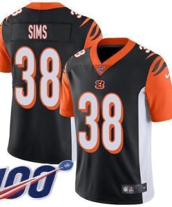 Nike Cincinnati Bengals #38 LeShaun Sims Black Team Color Men's Stitched NFL 100th Season Vapor Untouchable Limited Jersey Men's