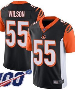 Nike Cincinnati Bengals #55 Logan Wilson Black Team Color Men's Stitched NFL 100th Season Vapor Untouchable Limited Jersey Men's