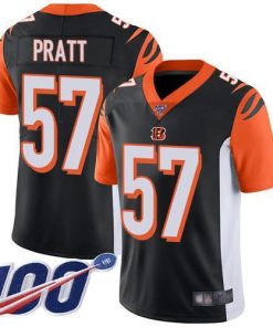 Nike Cincinnati Bengals #57 Germaine Pratt Black Team Color Men's Stitched NFL 100th Season Vapor Limited Jersey Men's