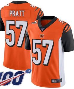 Nike Cincinnati Bengals #57 Germaine Pratt Orange Alternate Men's Stitched NFL 100th Season Vapor Limited Jersey Men's