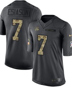 Nike Cincinnati Bengals #7 Boomer Esiason Black Men's Stitched NFL Limited 2016 Salute to Service Jersey Men's