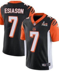 Nike Cincinnati Bengals #7 Boomer Esiason Black Team Color Super Bowl LVI Patch Men's Stitched NFL Vapor Untouchable Limited Jersey Men's