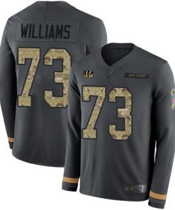 Nike Cincinnati Bengals #73 Jonah Williams Anthracite Salute to Service Men's Stitched NFL Limited Therma Long Sleeve Jersey Men's