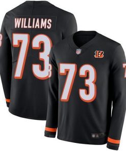 Nike Cincinnati Bengals #73 Jonah Williams Black Team Color Men's Stitched NFL Limited Therma Long Sleeve Jersey Men's
