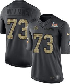 Nike Cincinnati Bengals #73 Jonah Williams Black Team Color Super Bowl LVI Patch Men's Stitched NFL Limited Therma Long Sleeve Jersey Men's
